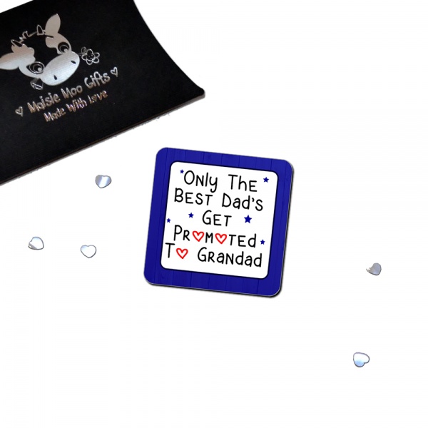 Only The Best Dads Get Promoted To Grandad Metal Fridge Magnet